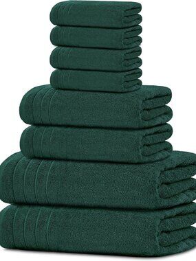 Luxurious 8-Piece Towel Set - 2 XL Bath Towels, 2 Hand Towels, 4 Washcloths